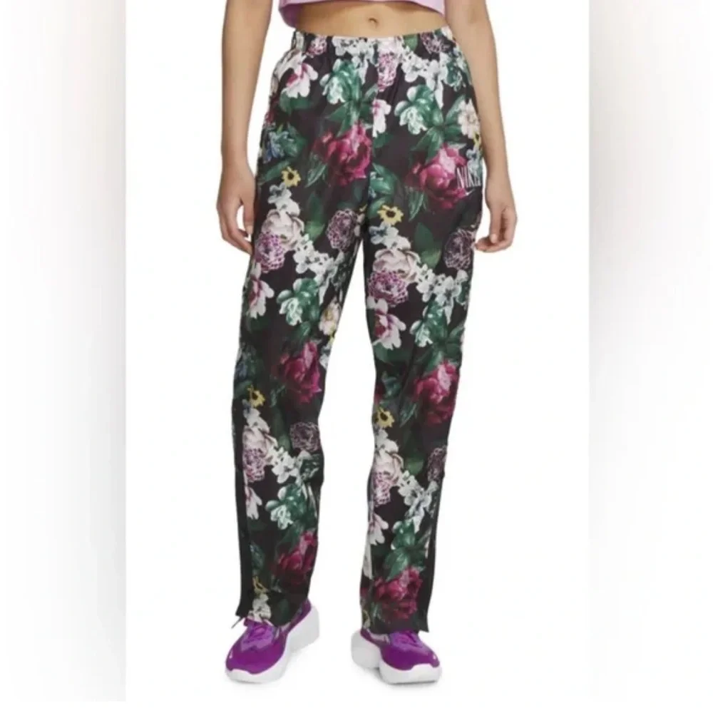 Nike earth day floral flower windbreaker‎ snap pants bottoms size small